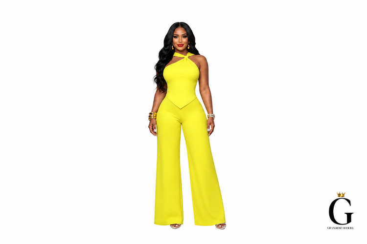 Bannière séparée avec la tenue jaune